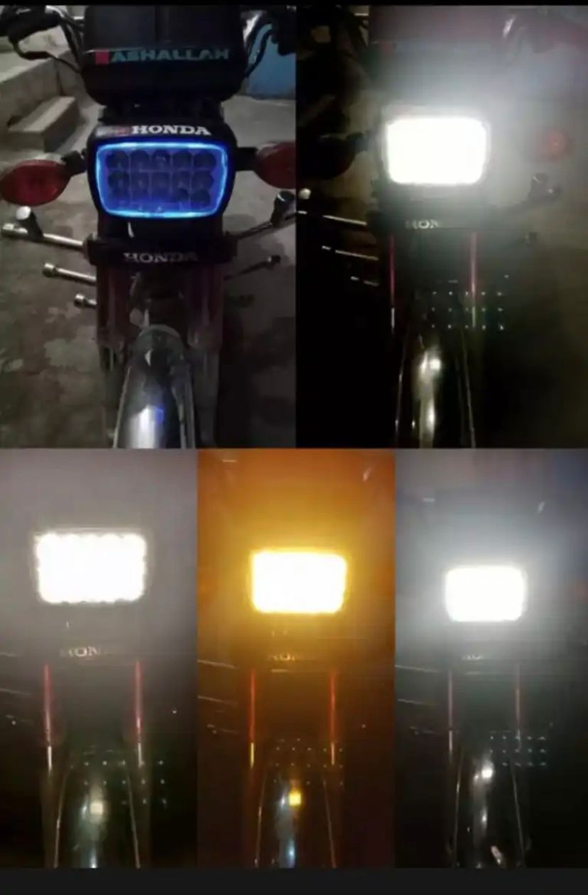 5 function led headlight 15 led white and Fog light  high beam 15 led fog bike headlight for 70 &amp; 125/All functions led light View Gallery - Pakistan