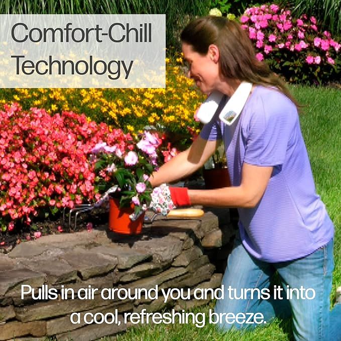 Wearable 3-Speed Neck Cooler, Small Fan for Outdoor &amp; Indoor Use, USB-Rechargeable Fan(random color ) View Gallery - Pakistan