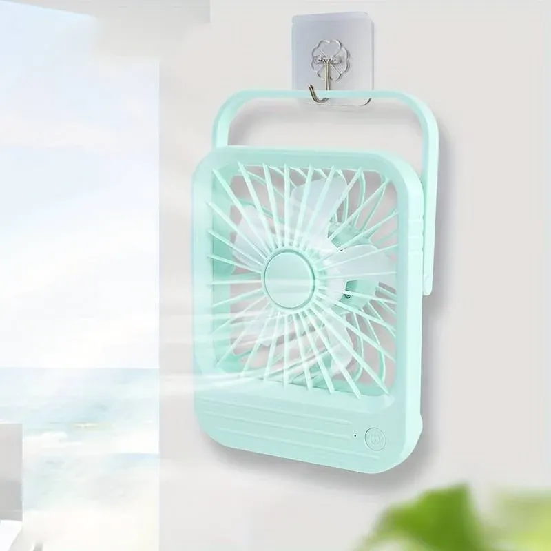 Quite Hanging Desk Fan, Mini USB Rechargeable Fan, Quiet Mini Desktop Cooling Fan for Indoor Outdoor(random color ) View Gallery - Pakistan