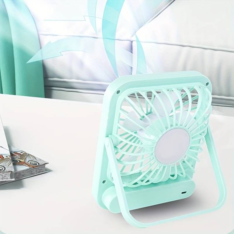 Quite Hanging Desk Fan, Mini USB Rechargeable Fan, Quiet Mini Desktop Cooling Fan for Indoor Outdoor(random color ) View Gallery - Pakistan