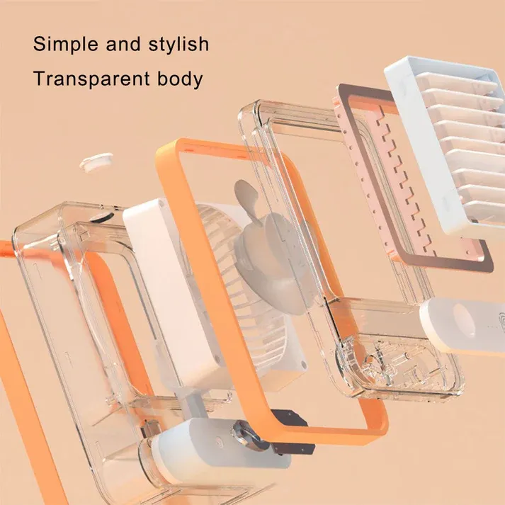 Portable Desktop Air Conditioner USB Mini Air Cooler Fan Water Cooling Fan with 3 Speed Spray Humidifier Purifier for Car Home Rechargeable View Gallery - Pakistan