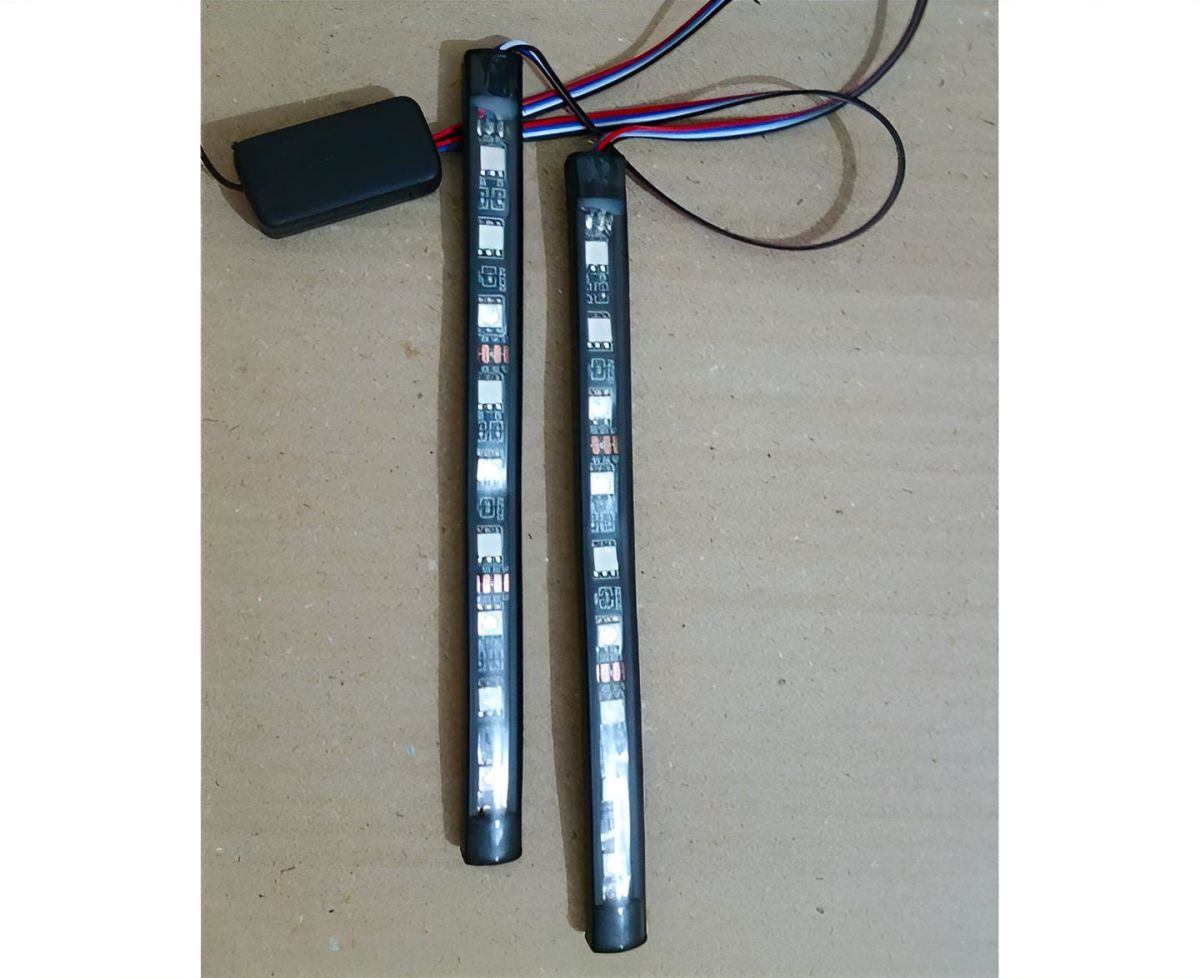 2Pcs RGB 17cm Silicon Flexible 9-LED Strip DRL Daytime Multicolor Light | SMD LED Fancy Light (RGB) For Car Bumper And Bikes View Gallery - Pakistan