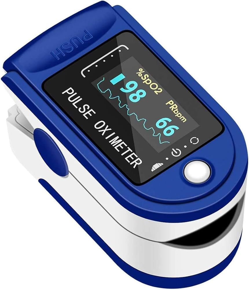 Pulse Oximeter Fingertip Monit Blood Oxygen Saturation (SpO2) and Pulse Rate Monitors- Portable Single Color LED Display [Battery Included]