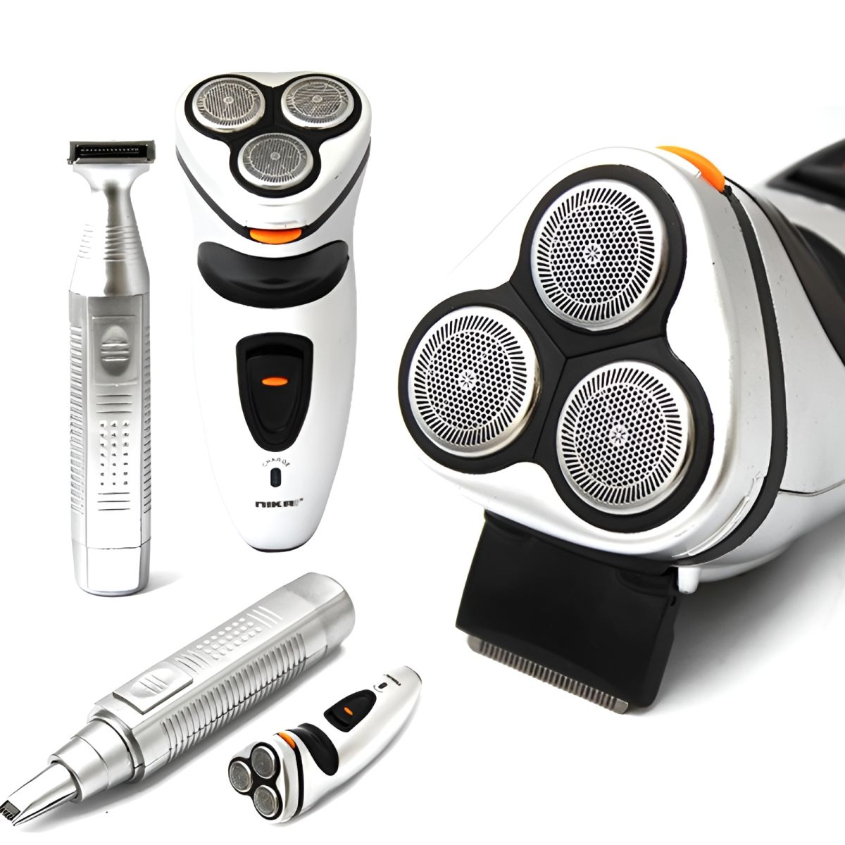 Zowael RSCX-5800 3 In 1 Shaver Set | Portable Shaver, Trimmer, Groomer Chargeble 3 blades shaver with nose and ear trimmer View Gallery - Pakistan