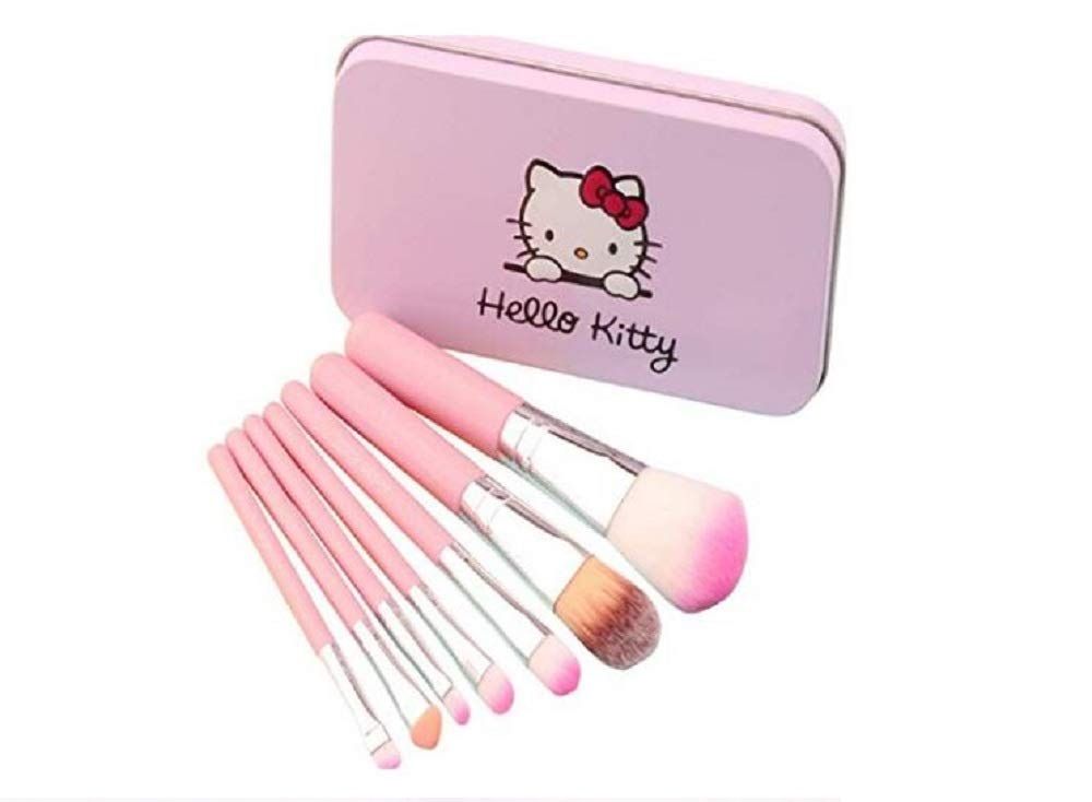 hello Kitty Set of 7 Pieces Complete Makeup Mini Brush Kit with a Storage  Box View Gallery - Pakistan