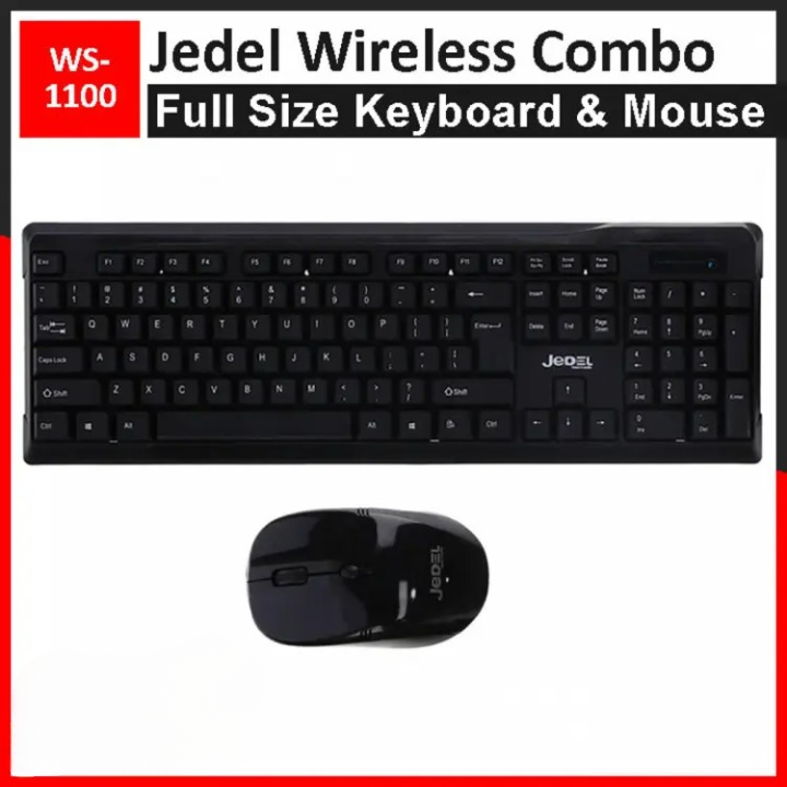 Jedel Wireless Keyboard Mouse Combo WS-1100 | 2.4GHz Wireless Keybaoard and Wireless Mouse