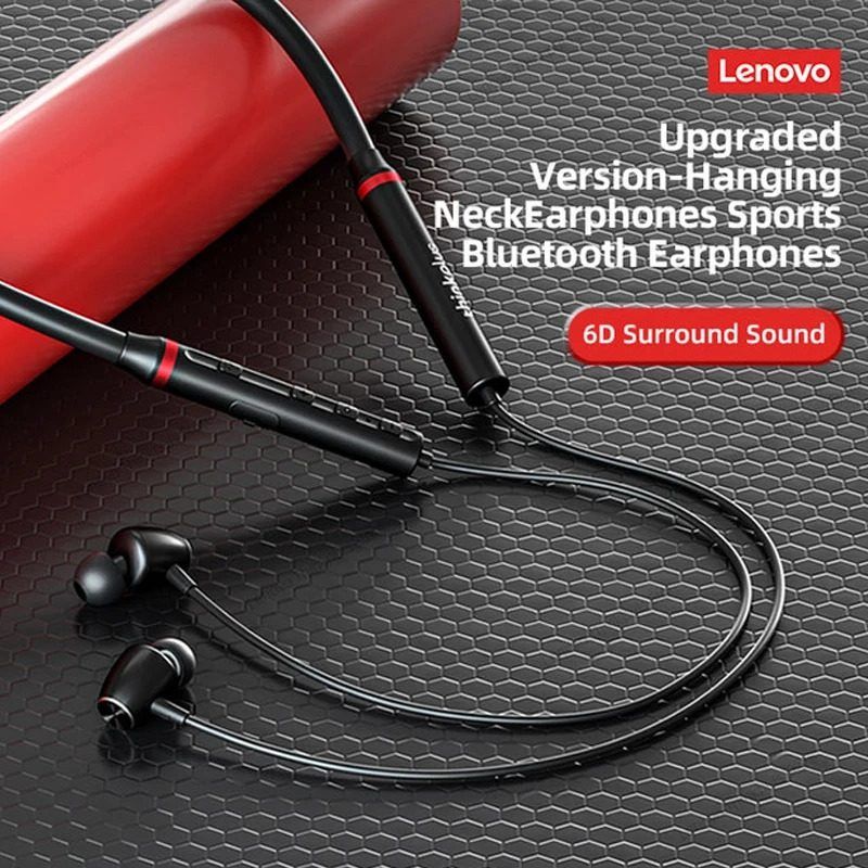 Lenovo HE05X 2 Bluetooth 5.0 Earphones HIFI Magnetic Neckband Headset (black) View Gallery - Pakistan