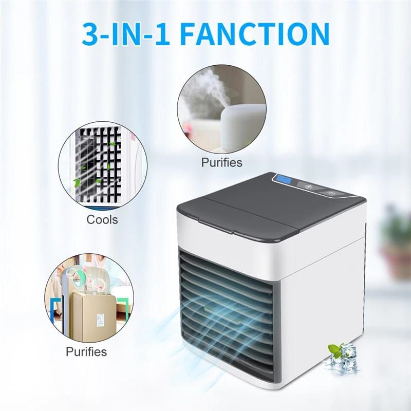 Mini air conditioning cooling fan multifunction usb new household portable air conditioner humidifier strong wind | Portable Fan | portable air cooler (Usb Operated) (Random Color) View Gallery - Pakistan