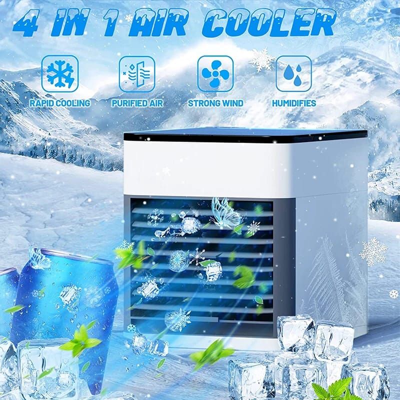 Mini air conditioning cooling fan multifunction usb new household portable air conditioner humidifier strong wind | Portable Fan | portable air cooler (Usb Operated) (Random Color) View Gallery - Pakistan