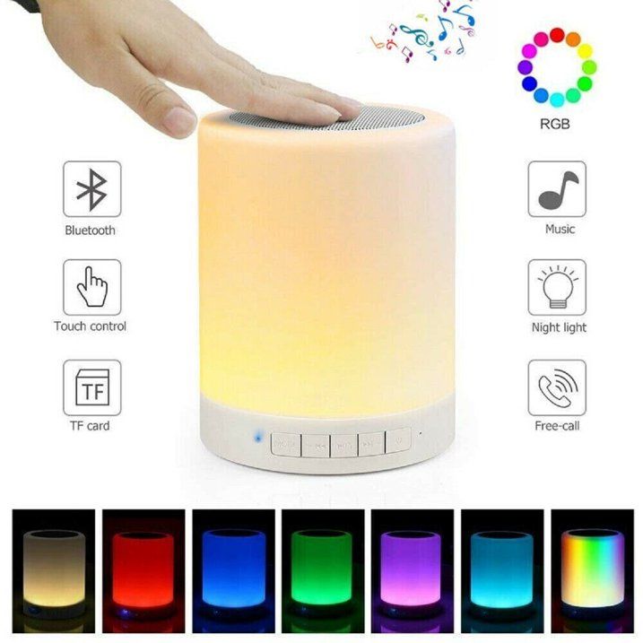 Portable Touch Lamp Bluetooth Speaker | Smart Touch Night Light Desk Lamp Color Changing View Gallery - Pakistan