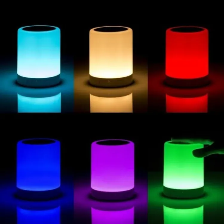 Portable Touch Lamp Bluetooth Speaker | Smart Touch Night Light Desk Lamp Color Changing View Gallery - Pakistan
