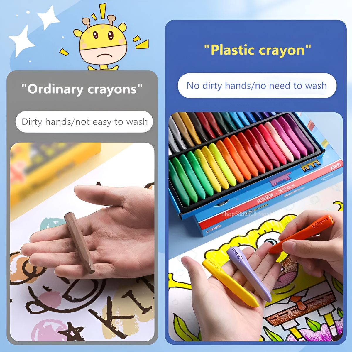 Children Pack of 12 Plastic Crayons, 12 Vibrant Crayons Colors, Caryon Pencils View Gallery - Pakistan