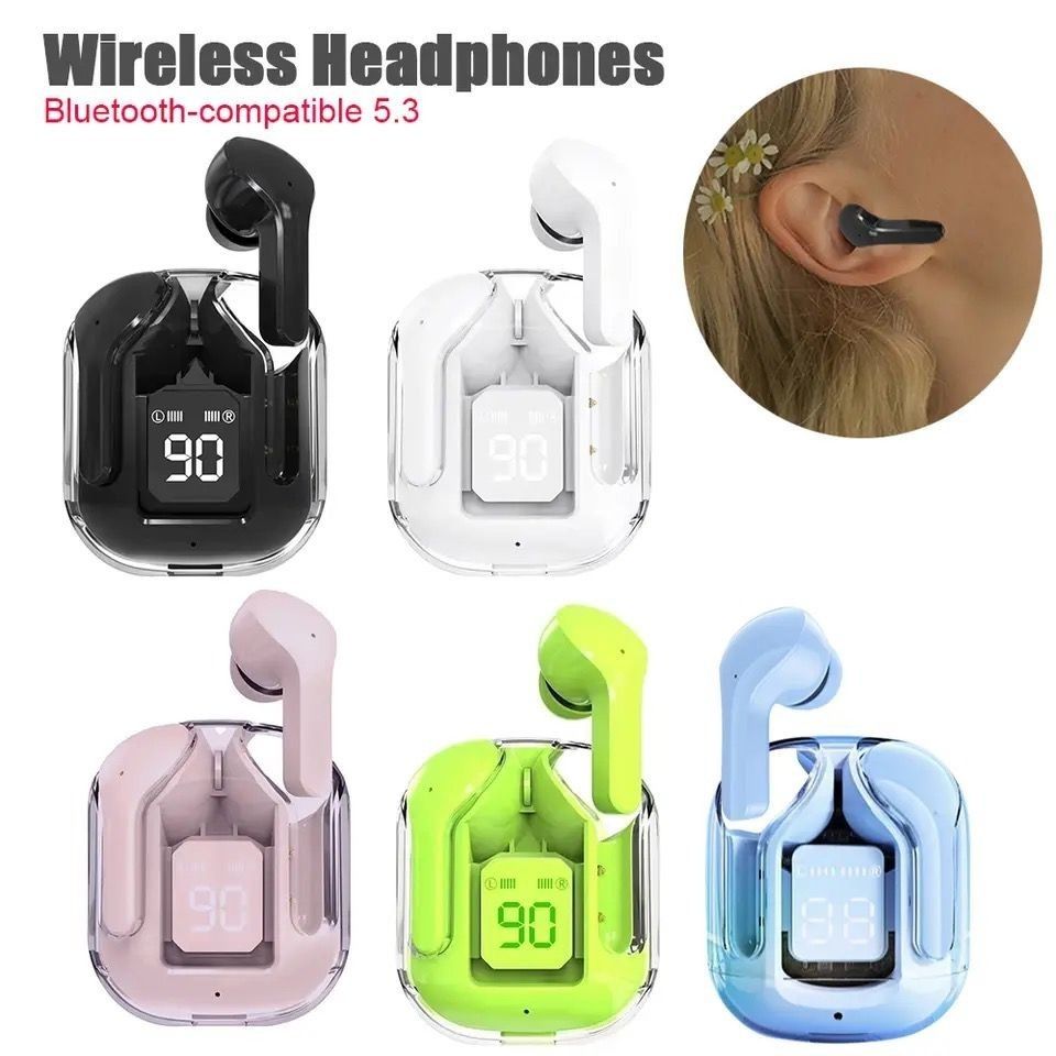 Air31 Wireless Crystal Transparent Bluetooth/Airpods/Earbuds ( random colour) View Gallery - Pakistan
