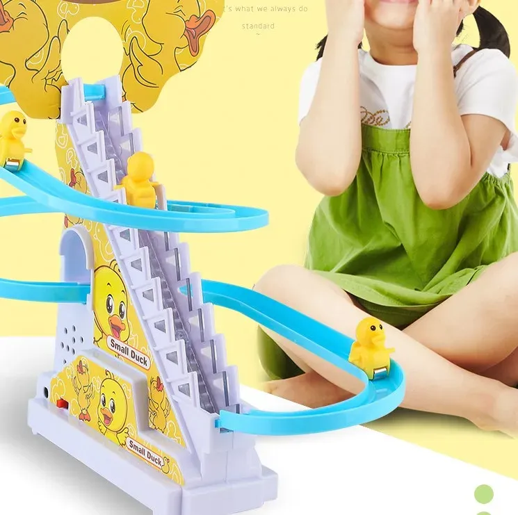 Small Duck Climbing Stairs Toy DIY Racing Track Toy Music Duck Roller Coaster(random color) View Gallery - Pakistan