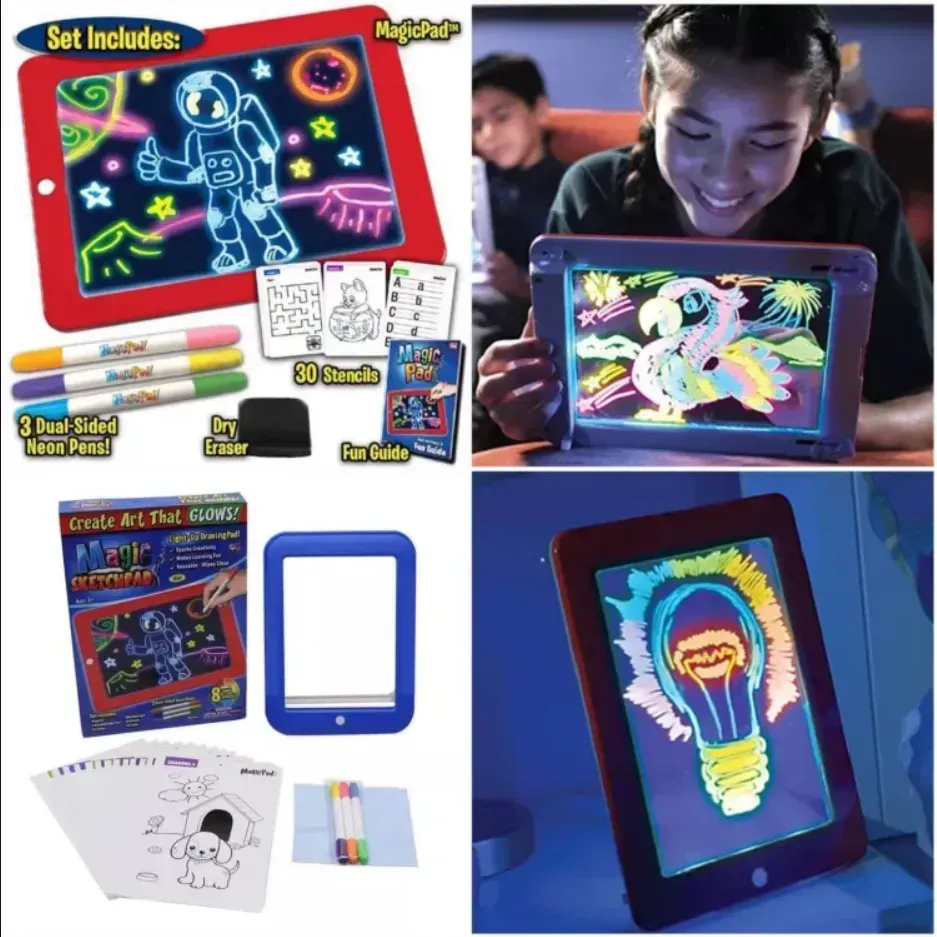Magic Pad Create Art That GLOWS Light Up LED Board Draw For Sketch / Create / Doodle / Write / Learning Tablet View Gallery - Pakistan