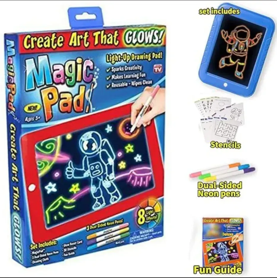 Magic Pad Create Art That GLOWS Light Up LED Board Draw For Sketch / Create / Doodle / Write / Learning Tablet View Gallery - Pakistan