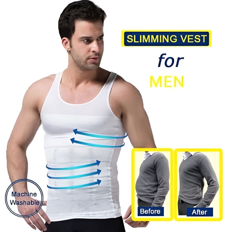 Slim N Fit Body Shaper Vest Shirt – Tank Top Sleeveless Shape wear For Men View Gallery - Pakistan