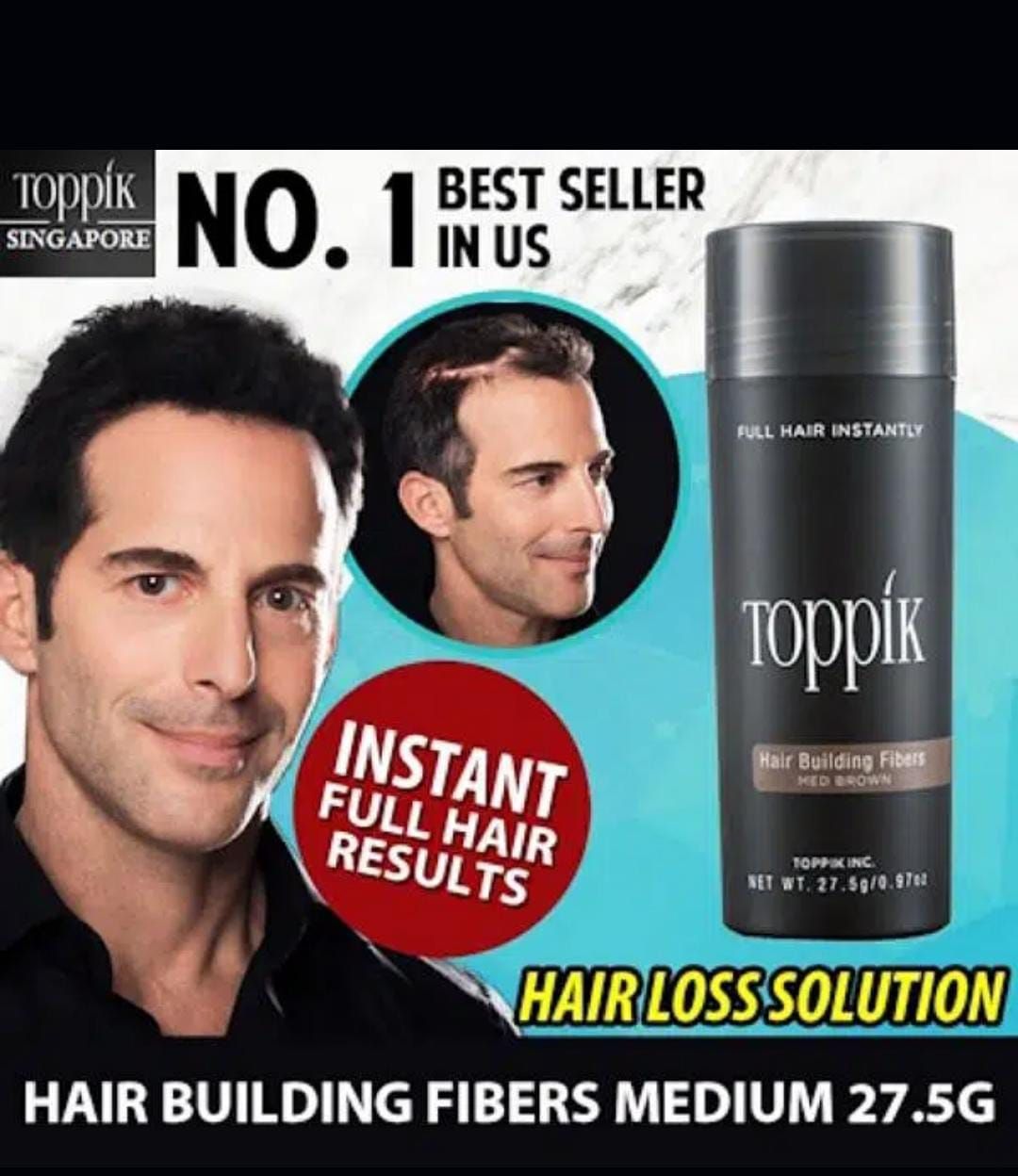 Toppik Hair Building Fiber Fuller Looking Hair for Men &amp;amp; Women (27.5g)