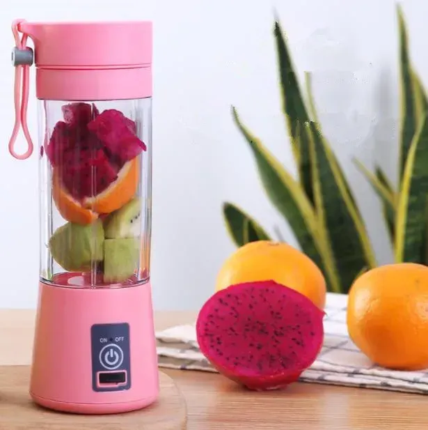 Juicer Portable Outdoor Juicing Cup Home Mini Cordless Crushed Ice Machine USB Charging Fruit Vegetable Blender (Random Color) (380ML) View Gallery - Pakistan