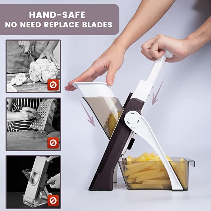 Mandoline Food Slicer Vegetable Cutter, Safe Food Chopper (random color) View Gallery - Pakistan