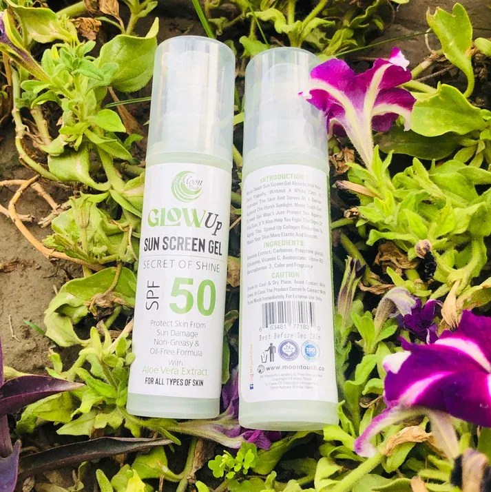 GLOWUP SUN SCREEN GEL SECRET OF SHINE 50 spf (50ml) View Gallery - Pakistan