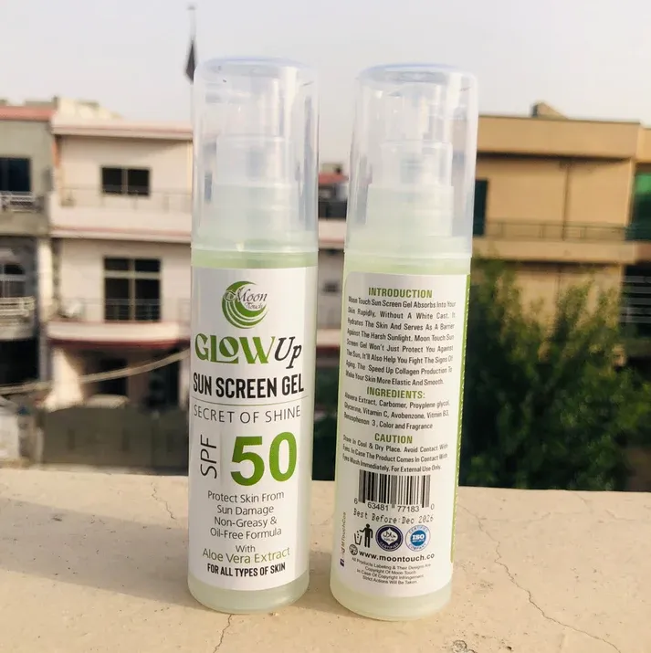 GLOWUP SUN SCREEN GEL SECRET OF SHINE 50 spf (50ml) View Gallery - Pakistan