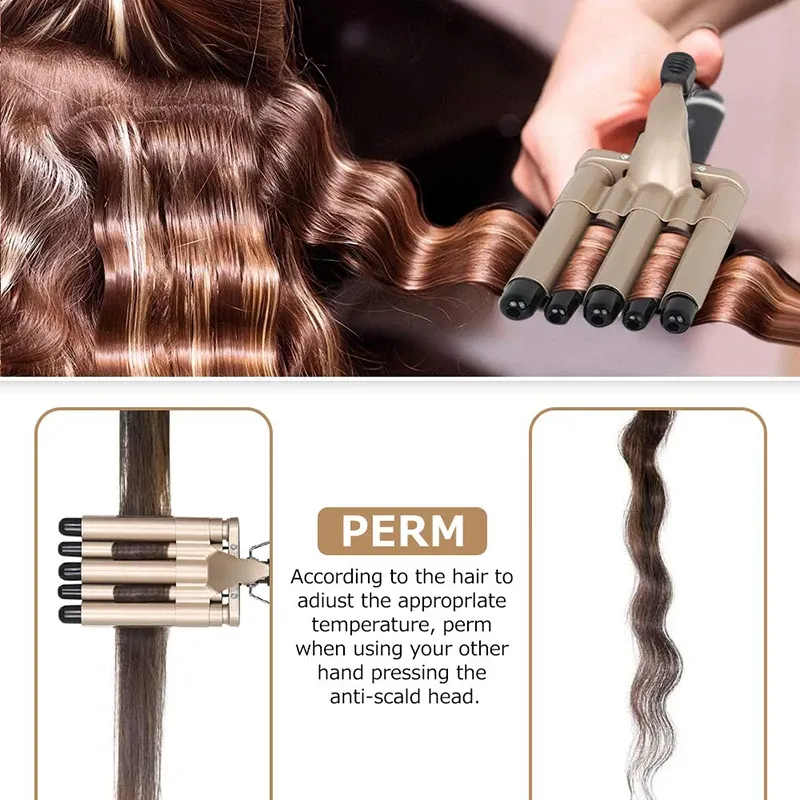 MO-6003  hair curler Professional Hair Straightener for Curly and Wavy Hair 5 Tubes View Gallery - Pakistan