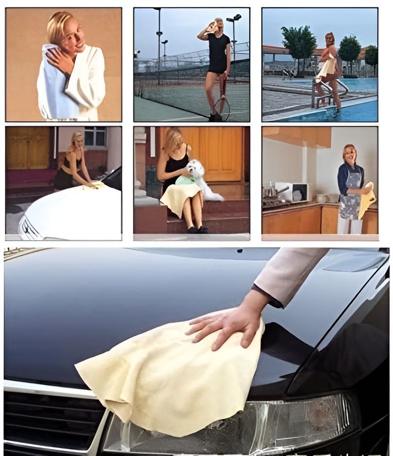 Clean Cham Absorbant Car, Home Cleaning Synthetic Chamois Leather Magic Cloth(Random Color) View Gallery - Pakistan