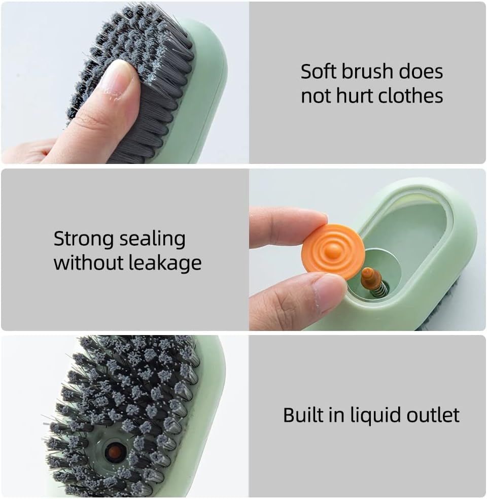 Multi-purpose Shoe Brush Soft Bristle Automatic Liquid Long Handle Cleaning Brush Clothes Board Brush Household Cleaning Tools(random color) View Gallery - Pakistan