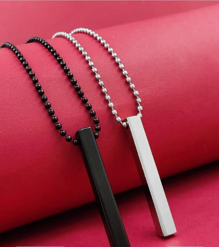 Boys Bar Necklace Pack Of 2  Materials Stainless Steel View Gallery - Pakistan