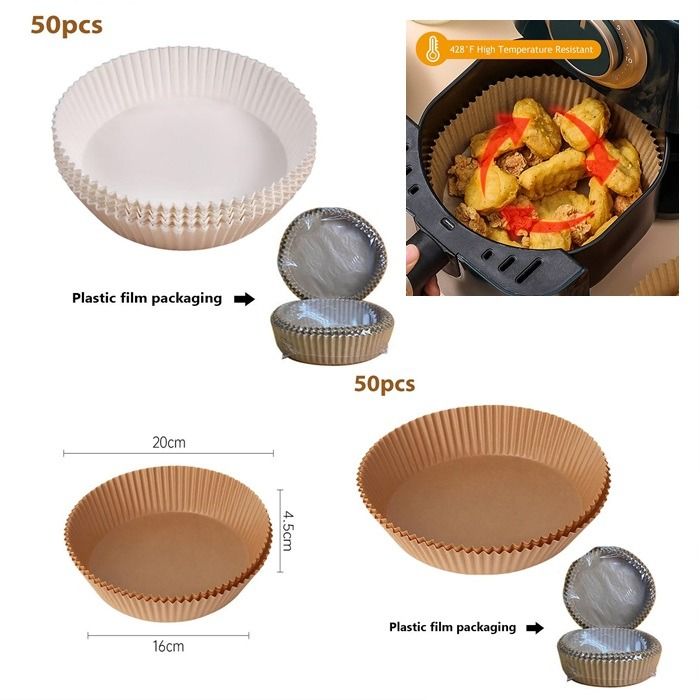 Air Fryer Disposable Paper Liner, 50 PCs Air Fryer Liners Round Non-Stick Air fryer Parchment Liners,Oil-proof,Water-Proof View Gallery - Pakistan