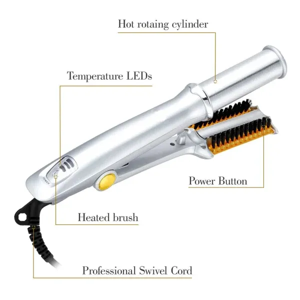 PROFESSIONAL HAIR STRAIGHTENING IRON CURLING IRON STRAIGHTENER CURLER STYLER 3 IN 1 MULTI HAIR STYLING TOOL FLAT IRON WITH BRUSH View Gallery - Pakistan