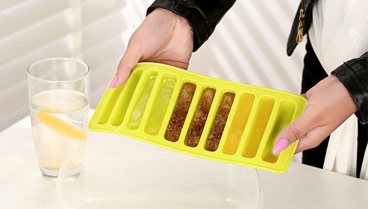 10 Grids Stick Shape Ice Tray Non-Stick | 10 Hole Finger Shape Cylinder Silicone Ice Cube View Gallery - Pakistan
