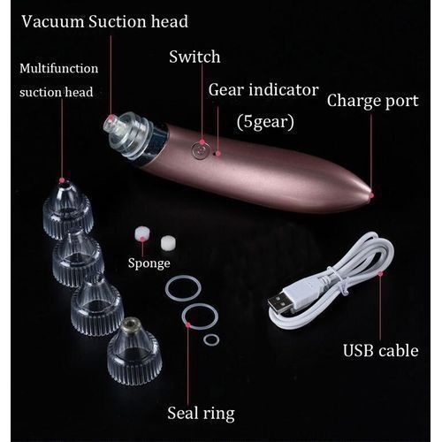 Blackhead Remover Face Acne Black Dot Pimple Electric Black head Vacuum Cleaner Pore Skin Care Tools Machine 4 Replacement Head (random color) View Gallery - Pakistan