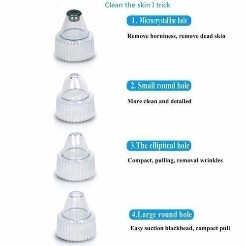 Blackhead Remover Face Acne Black Dot Pimple Electric Black head Vacuum Cleaner Pore Skin Care Tools Machine 4 Replacement Head (random color) View Gallery - Pakistan