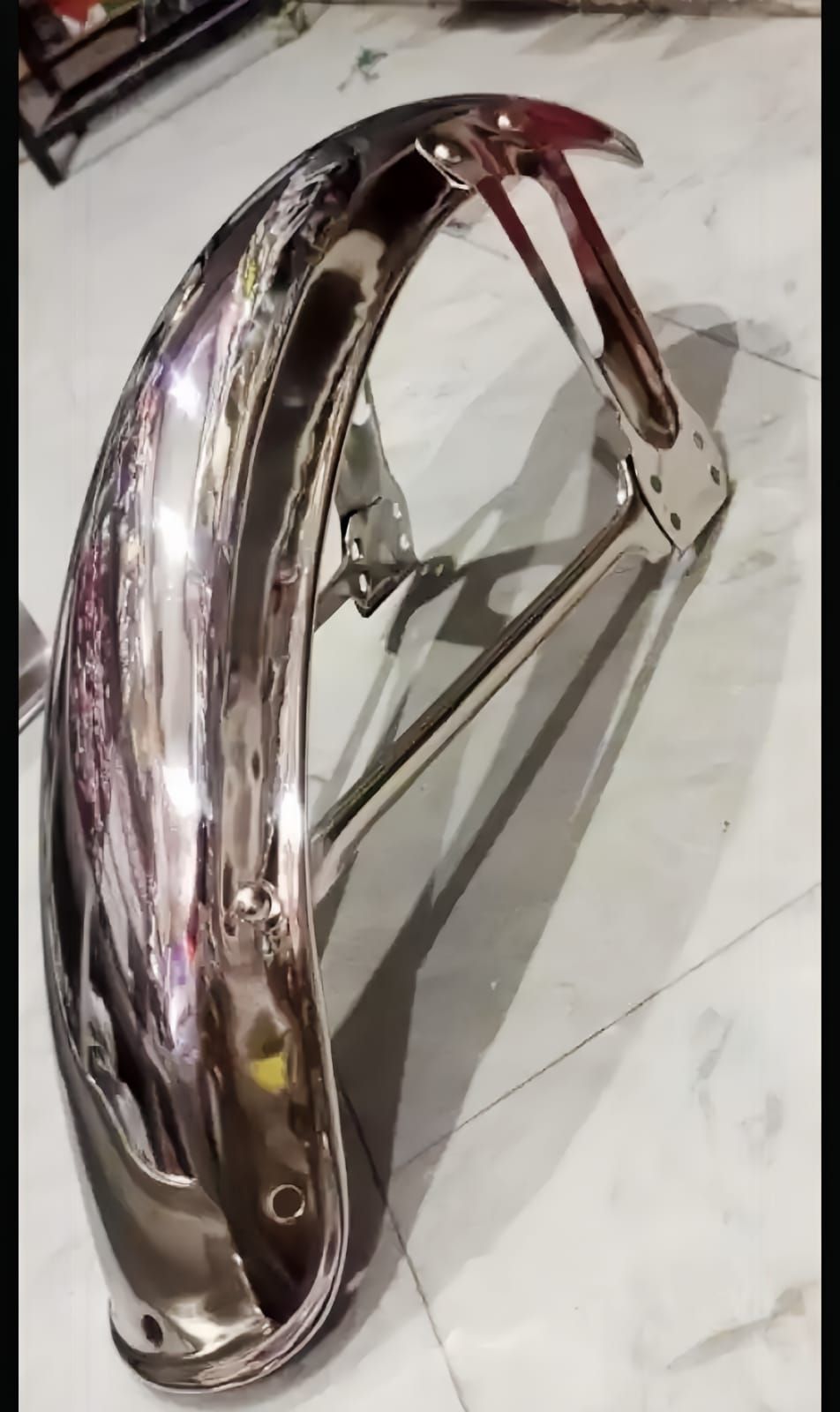 Front Cut Mudguard for 70cc and 125cc cafe racer bikes | Chrome Mudguard metal quality View Gallery - Pakistan