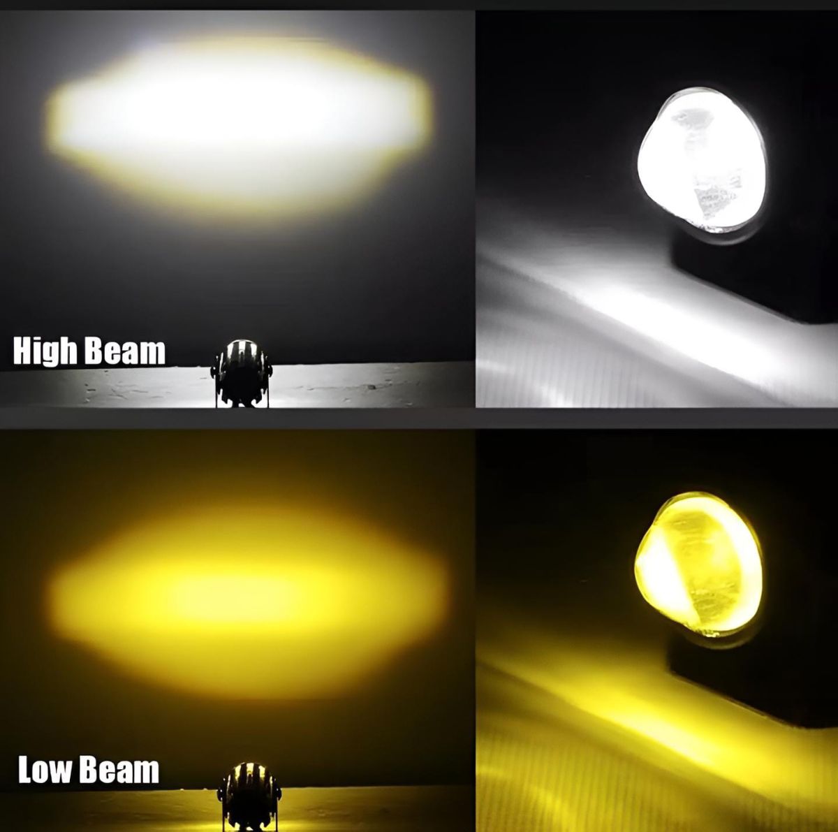 (2pcs) New Mini Driving Fog Light for All Motorcycle, Cars, Jeep(2pcs) Dual Function White-Yellow Lens Projectors Auxiliary Light 20w free button View Gallery - Pakistan