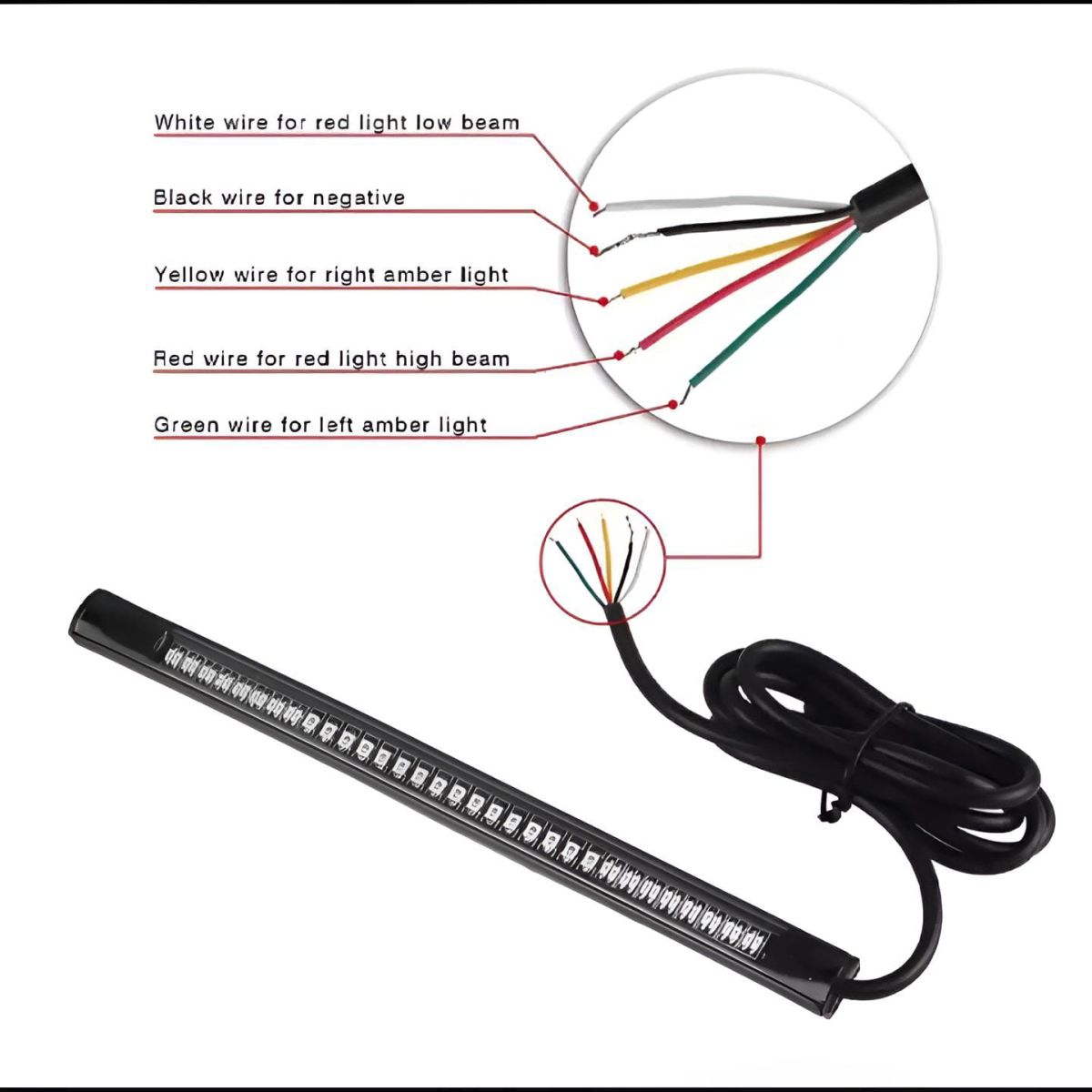48 led back light strip with led indicators for cafe racer bikes and all bikes View Gallery - Pakistan