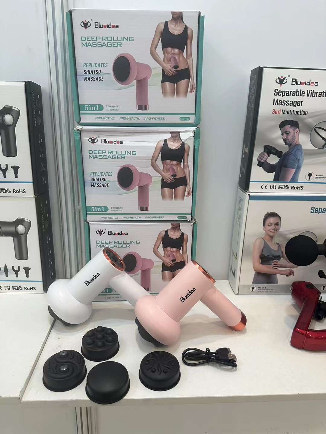 Electroginal Blueidea Deep Rolling Massager 5 in 1 Rechargeable Rotating massager machine View Gallery - Pakistan