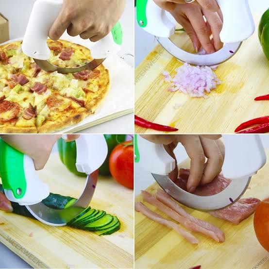 Circular Rolling Knife Stainless Steel, Universal Kitchen Knife, Round Knife Kitchen Cutter, Circular Rolling Knife View Gallery - Pakistan