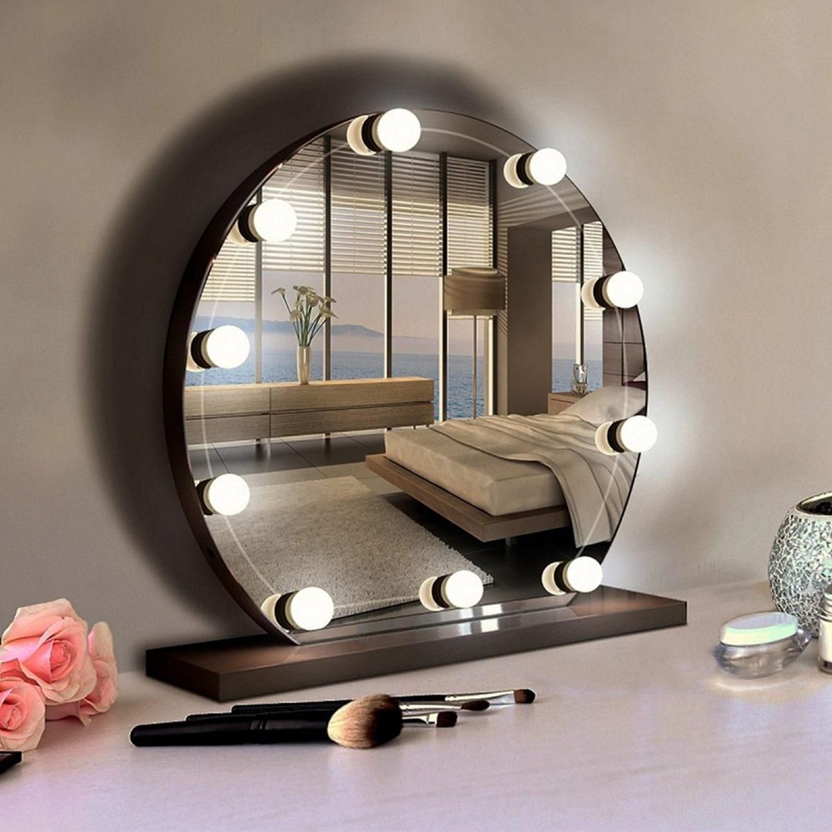 Vanity Mirror Lights - USB Vanity Lights Makeup Lighting 10 Dimmable Light Bulbs - Hollywood Style LED Vanity Mirror Lights Kit for Makeup - Table Bathroom Dressing Room View Gallery - Pakistan