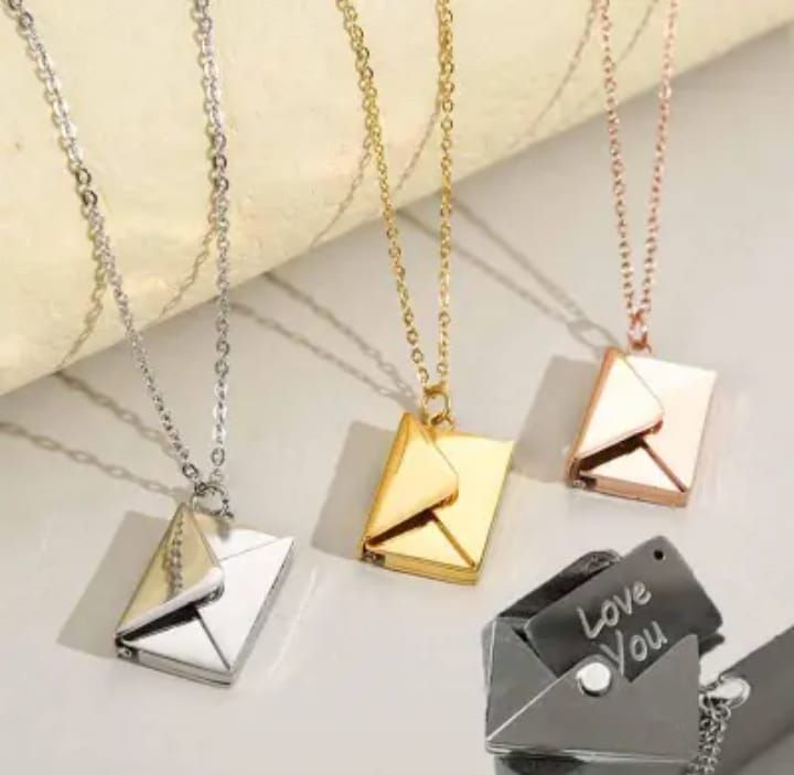 Love Letter Envelop Pendent For Girls - Golden Color View Gallery - Pakistan