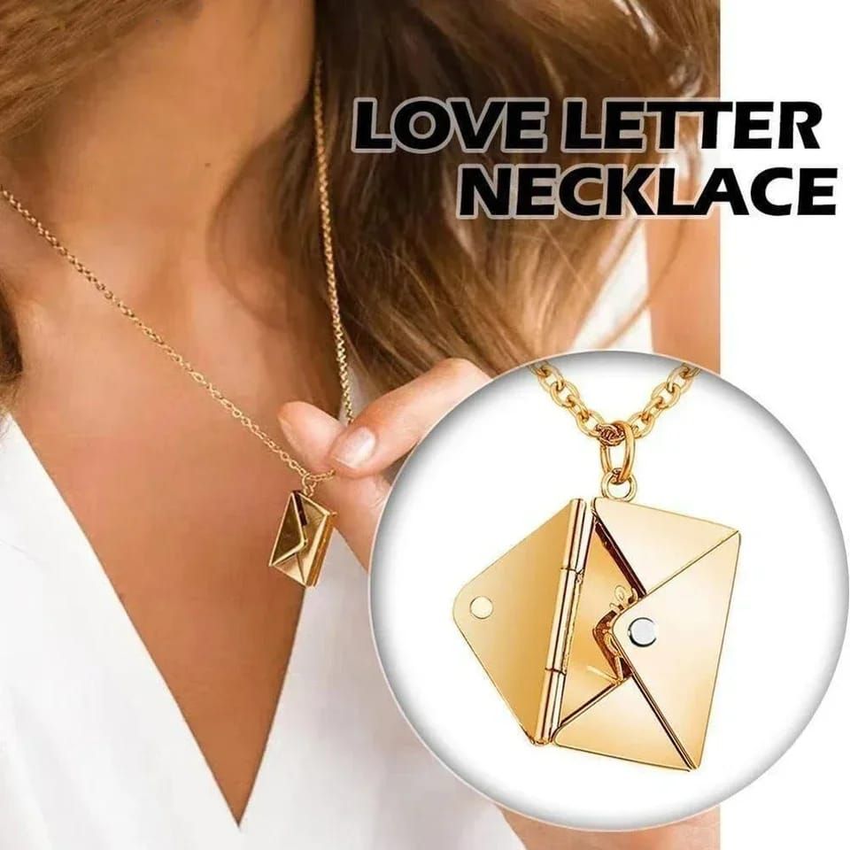 Love Letter Envelop Pendent For Girls - Golden Color View Gallery - Pakistan