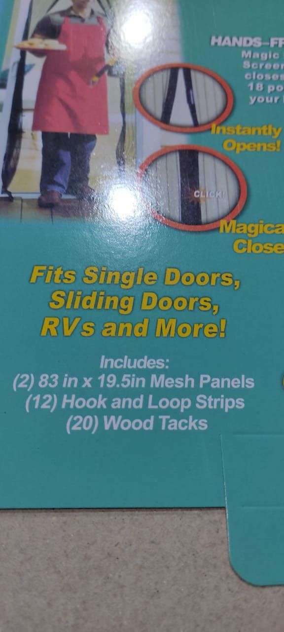 Magic Mesh Deluxe- Hands Free Magnetic Screen Door, Mesh Curtain Keeps Bugs Out View Gallery - Pakistan