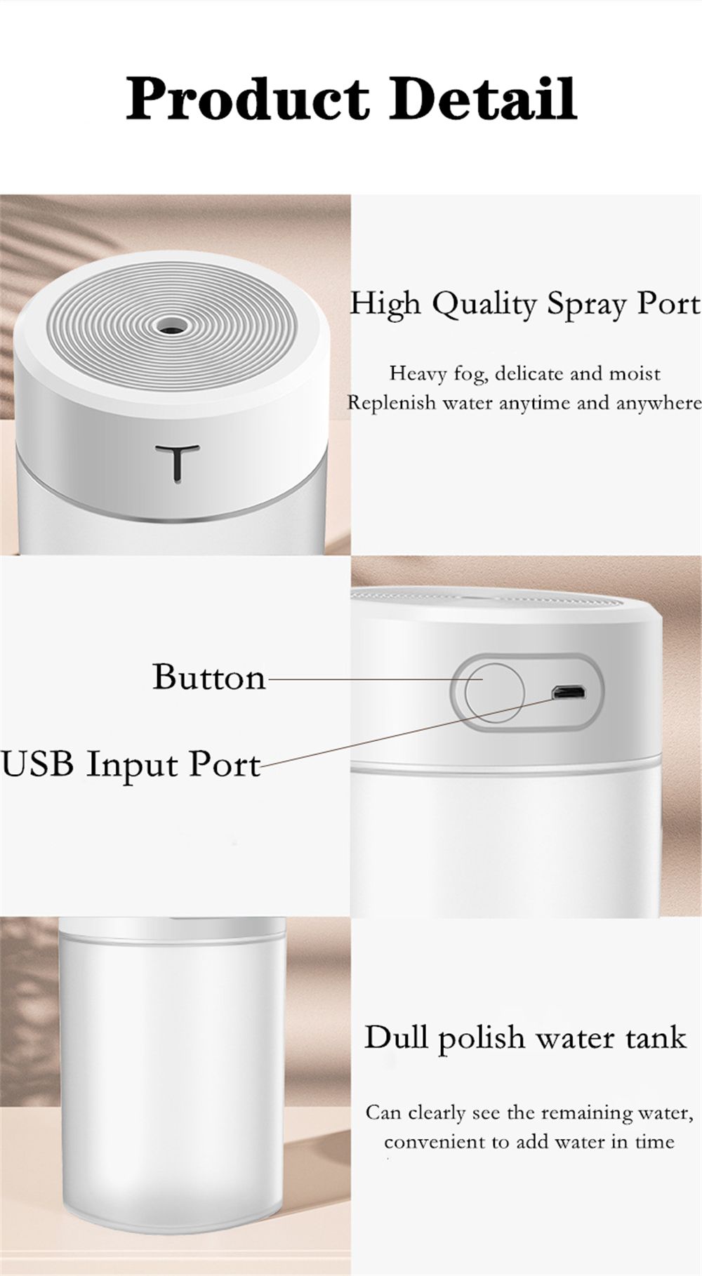 Air Humidifier Portable Mini USB Aroma Diffuser With Night Light Cool Mist For Bedroom Home Car Purifier Humificador View Gallery - Pakistan