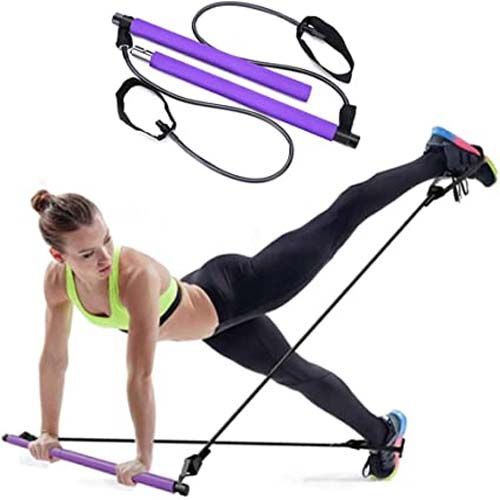 Portable Pilates Studio Yoga Gym Exercise Resistance Band Elastic Home Pilates Bar Stick Fitness Rope(Random Colours) View Gallery - Pakistan