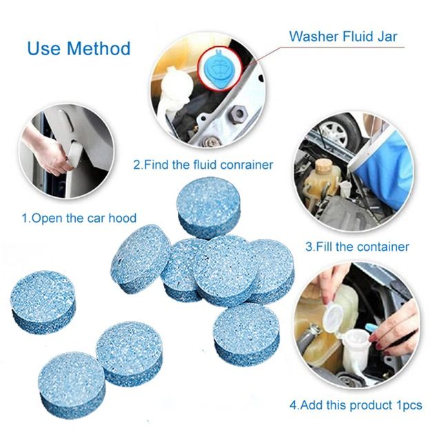 10PCS Car Windshield Cleaner Solid Cleaner Effervescent Tablet Glass Water Universal Automobile Accessories Spray Cleaner View Gallery - Pakistan