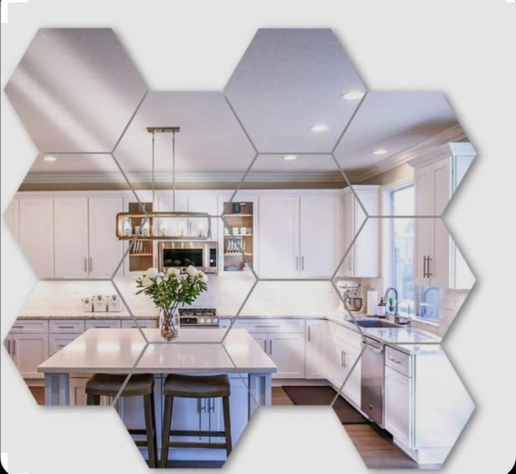 Hexagon shape Acrylic mirror wall stickers View Gallery - Pakistan