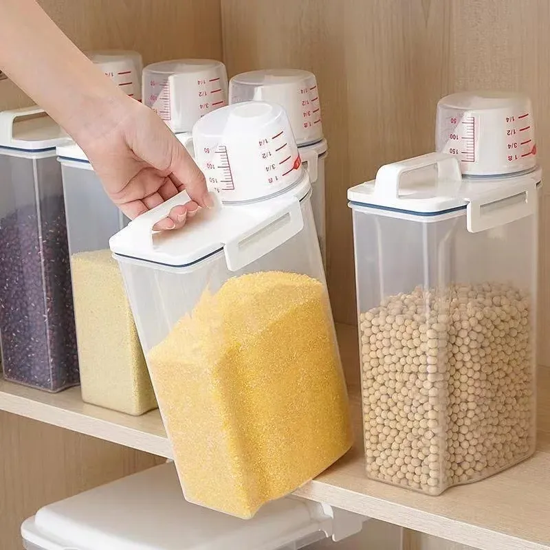 Container, 2kg Storage Container, Rice Storage Container, Dog Food, Cereal Containers, Storage Containers,  with Measuring Cup for Dry Food, Cereal and Flour View Gallery - Pakistan