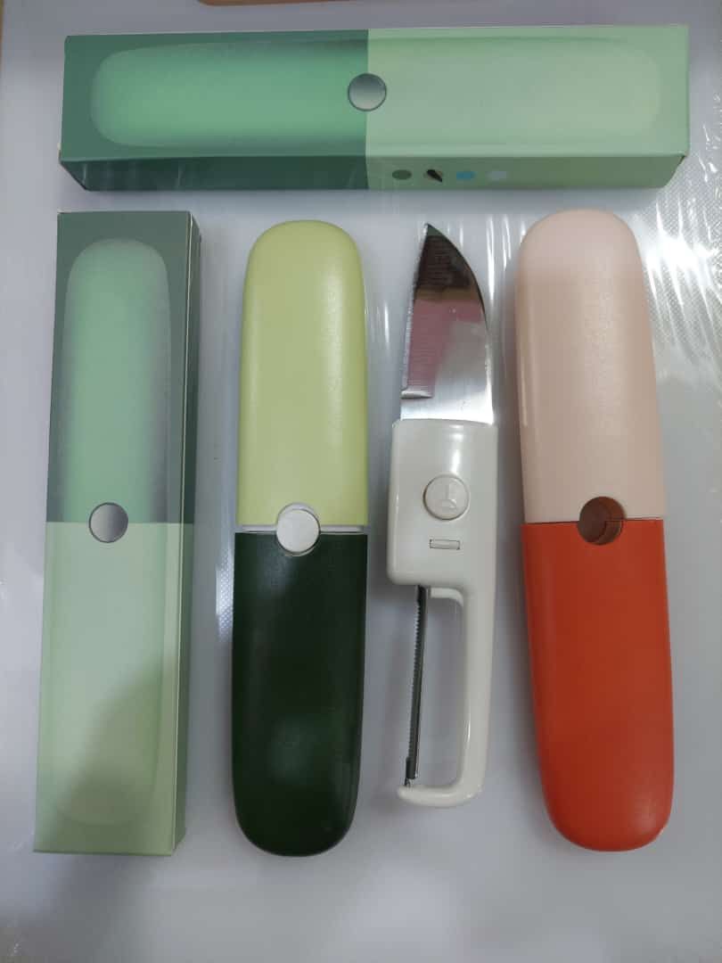Stainless Steel 2 in 1 Fruit cutting Knife with Peeler For Peeling and Cutting,(random color) View Gallery - Pakistan